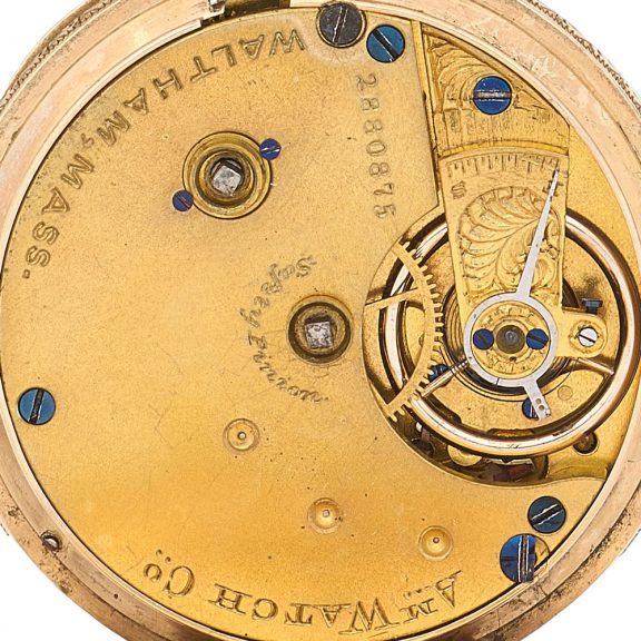 American 10K gold open faced lever pocket watch Circa 1885 American 10K gold open faced lever pocket watch Circa 1885
