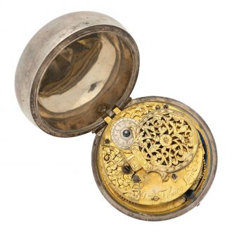 English silver verge with day and night indication Circa 1680