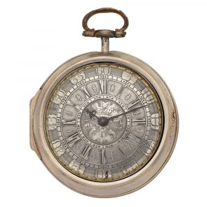 Early English silver verge pocket watch in pair cases Circa 1700
