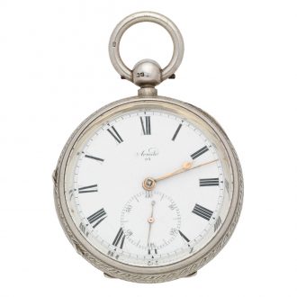 English silver open faced chronometer pocket watch Circa 1780