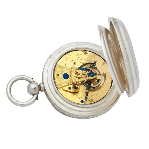 English silver open faced chronometer pocket watch Circa 1780 English silver open faced chronometer pocket watch Circa 1780