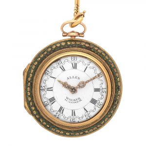 Fine English 20 carat gold triple cased verge watch Circa 1785