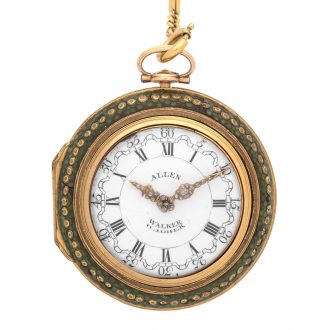 Fine English 20 carat gold triple cased verge watch Circa 1785