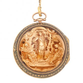 Fine English 20 carat gold triple cased verge watch Circa 1785