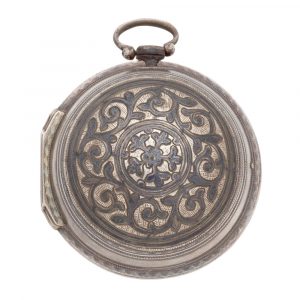 English silver pair cased key wind verge watch Circa 1805