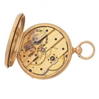 Swiss 18 carat gold open faced key wind pocket watch Circa 1872