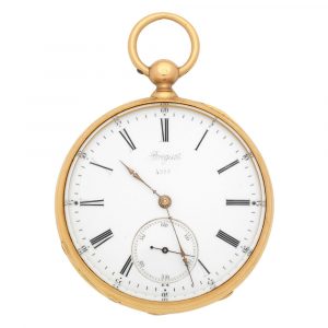 Swiss 18 carat gold open faced key wind pocket watch Circa 1872