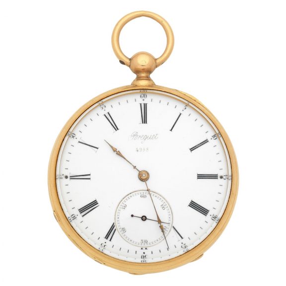 Swiss 18 carat gold open faced key wind pocket watch Circa 1872