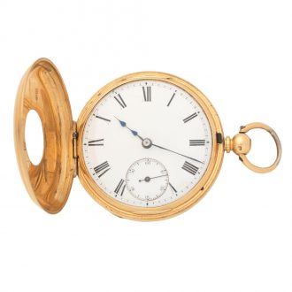 Scottish gold half hunting cased key wind watch Circa 1876