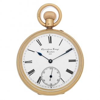 English gold open faced keyless pocket watch Circa 1920