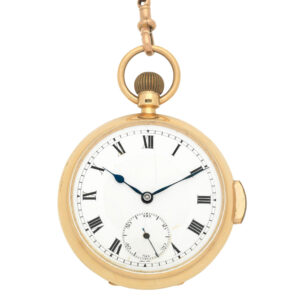 English 18K gold minute repeating keyless lever Circa 1925