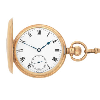 Swiss gold half hunting cased keyless lever watch Circa 1933