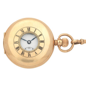 Swiss gold half hunting cased keyless lever watch Circa 1933