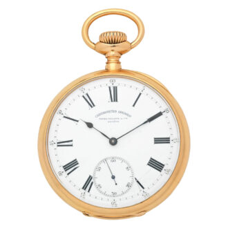Swiss 18 carat gold open faced keyless lever watch Circa 1905