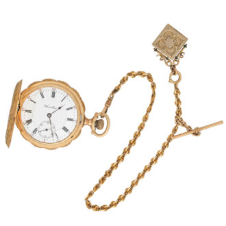 American 14 carat gold hunting cased keyless watch Circa 1911