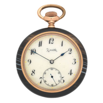 Fine Swiss agate stone keyless lever pocket watch Circa 1925 Fine Swiss agate stone keyless lever pocket watch Circa 1925