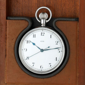 Fine Swiss stainless steel open faced military deck watch Circa 1940