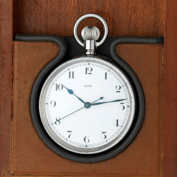 Fine Swiss stainless steel open faced military deck watch Circa 1940