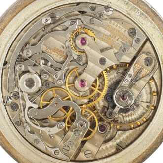 Swiss silver open faced keyless chronograph Circa 1940