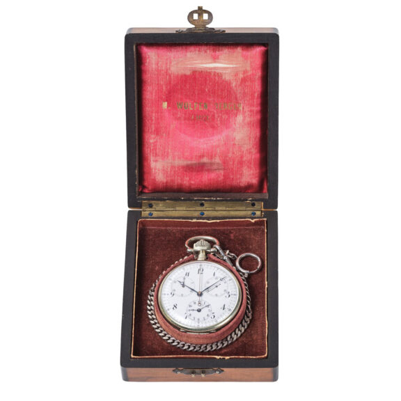 Fine German silver split seconds chronograph watch Circa 1900 Fine German silver split seconds chronograph watch Circa 1900