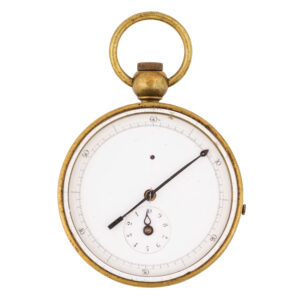 French brass open faced key wind chronograph Circa 1870