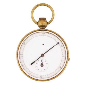 French brass open faced key wind chronograph Circa 1870