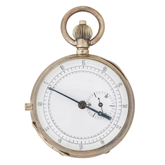 Unusual French chromed keyless inking stopwatch Circa 1930