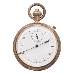 French silver open faced keyless chronograph Circa 1940