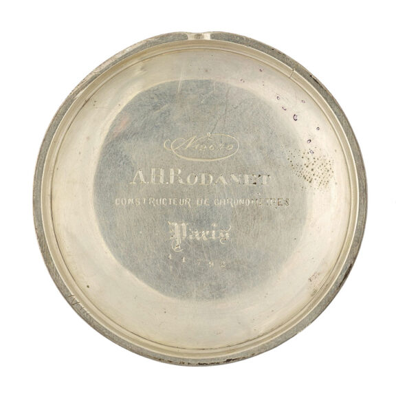 French silver open faced keyless chronograph Circa 1940 French silver open faced keyless chronograph Circa 1940