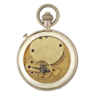 French silver open faced keyless chronograph Circa 1940