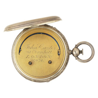 English silver open faced key wind chronograph Circa 1871