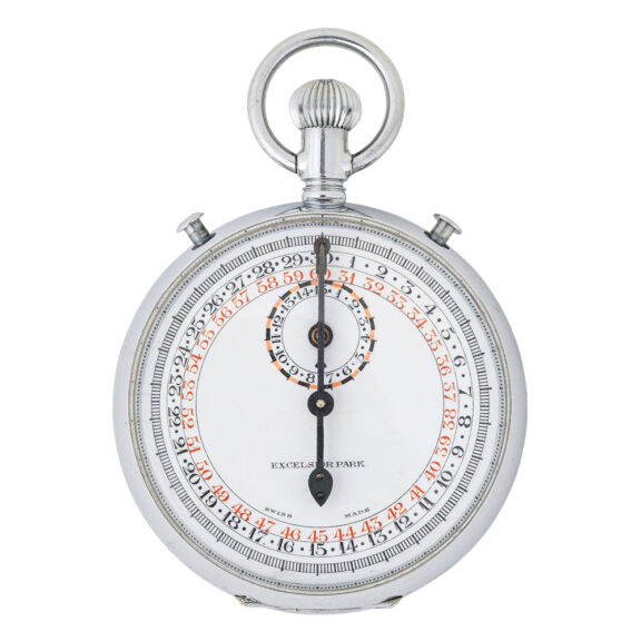 Unusual Swiss chromed lever inking stopwatch Circa 1950