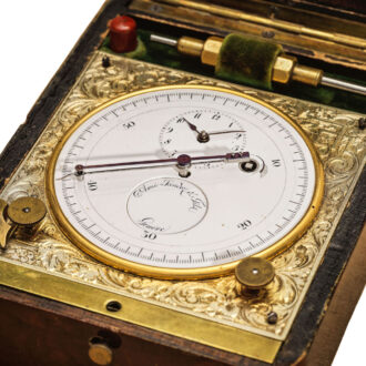 Rare Swiss boxed inking cylinder chronograph Circa 1870