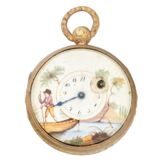 French gilded open faced key wind verge watch Circa 1810