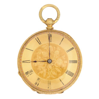 Swiss 18 carat gold open faced cylinder watch Circa 1850