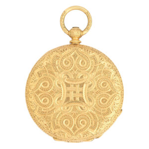 Swiss 18 carat gold open faced cylinder watch Circa 1850