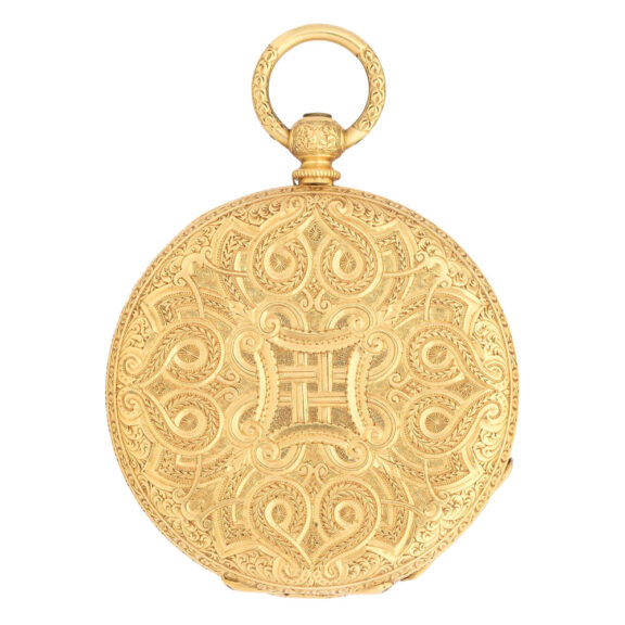 Swiss 18 carat gold open faced cylinder watch Circa 1850