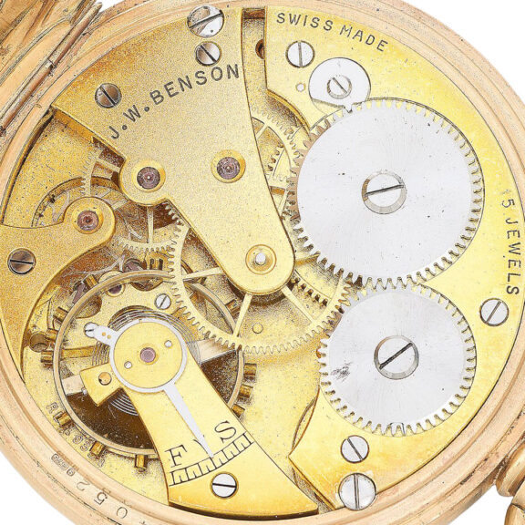 English gold open faced keyless lever pocket watch Circa 1920 English gold open faced keyless lever pocket watch Circa 1920