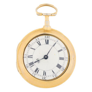 English gilt pair cased cylinder pocket watch Circa 1750