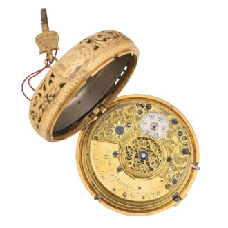 English gilt and gem set pair cased coach watch Circa 1780