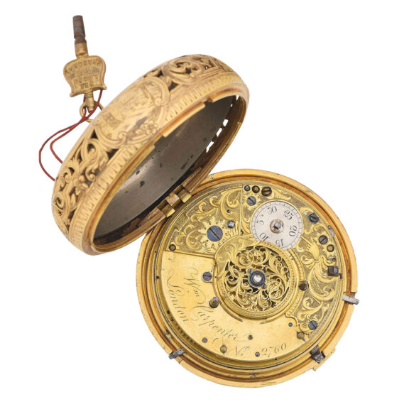 English gilt and gem set pair cased coach watch Circa 1780 English gilt and gem set pair cased coach watch Circa 1780