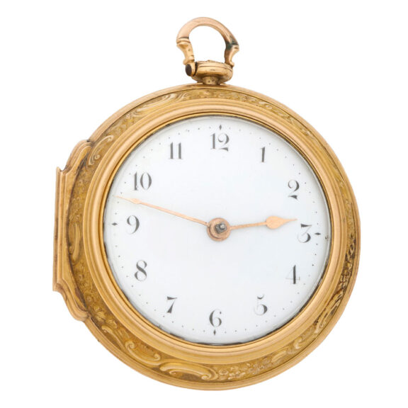 English gold pair cased verge repoussé watch Circa 1760 English gold pair cased verge repoussé watch Circa 1760
