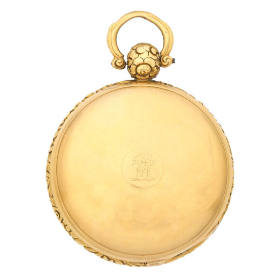 Fine English 18 carat gold open faced key wind watch Circa 1827 Fine English 18 carat gold open faced key wind watch Circa 1827