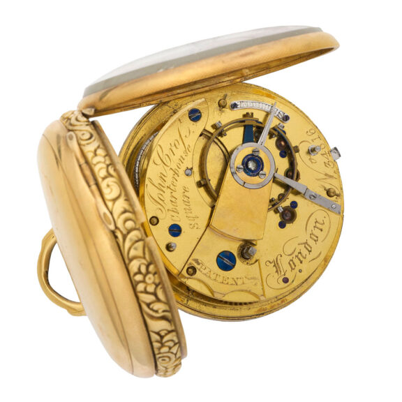 Fine English 18 carat gold open faced key wind watch Circa 1827 Fine English 18 carat gold open faced key wind watch Circa 1827