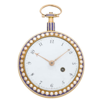English 18K gold, enamel and seed pearl set watch Circa 1795