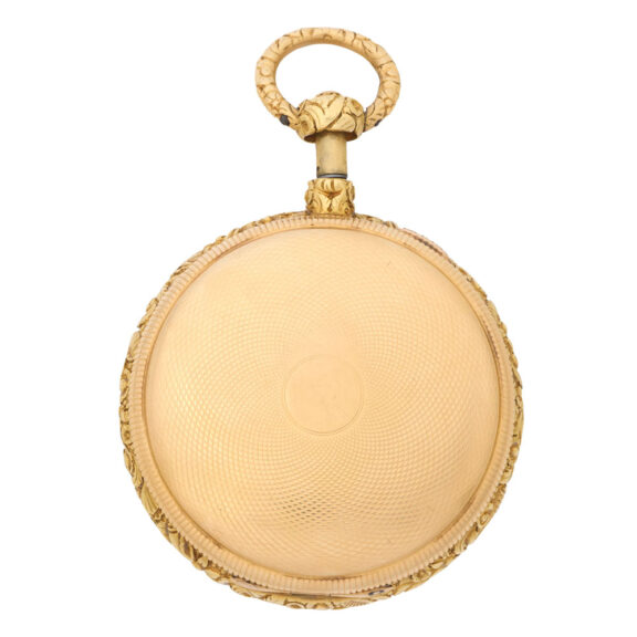 English 18K gold open faced key wind pocket watch Circa 1871 English 18K gold open faced key wind pocket watch Circa 1871