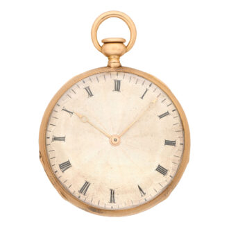 French 18K gold quarter repeating cylinder watch Circa 1830