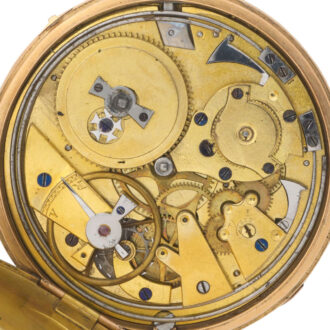 French 18K gold quarter repeating cylinder watch Circa 1830