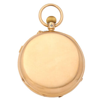 English 18K gold keyless watch with stoppable seconds Circa 1897