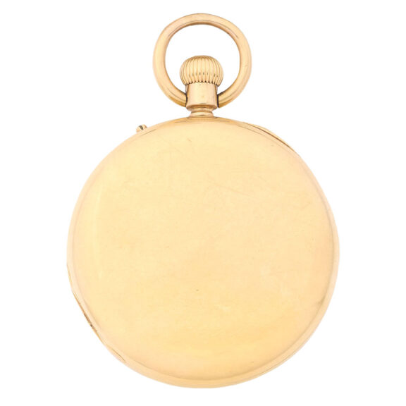 English 18 carat gold half hunting cased keyless watch Circa 1873 English 18 carat gold half hunting cased keyless watch Circa 1873